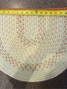 Braided Hearth or  Doorway Rug Eco-Friendly Half Circle Grommets Approx 21-16”